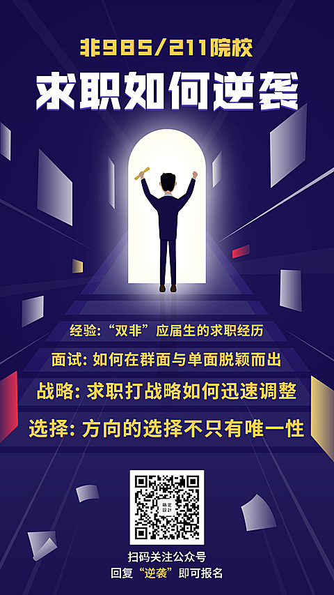 求职逆袭/培训/招生/手机海报