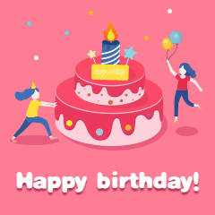 祝福生日快乐周年庆蛋糕动图表情包预览效果
