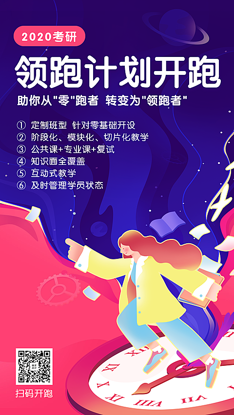 2020考研课程手机海报