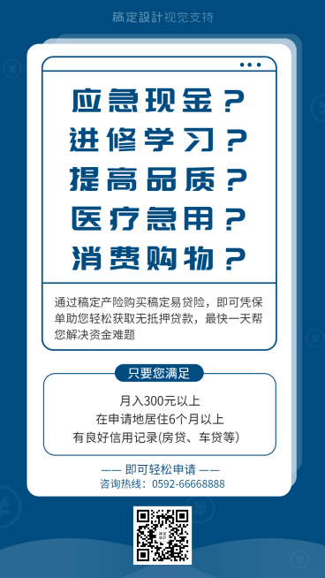 金融保险小额消费贷款海报预览效果