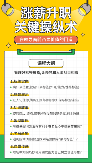 职场技能提升涨薪升职课程表预览效果