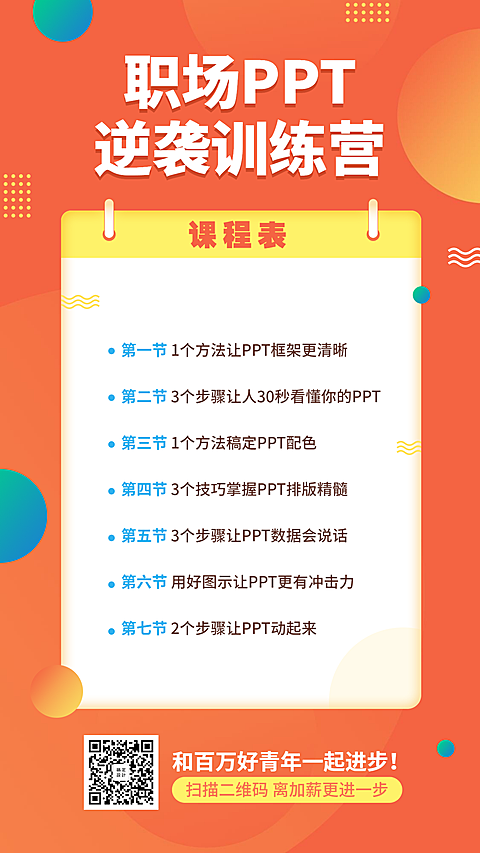 PPT训练营课程表手机海报