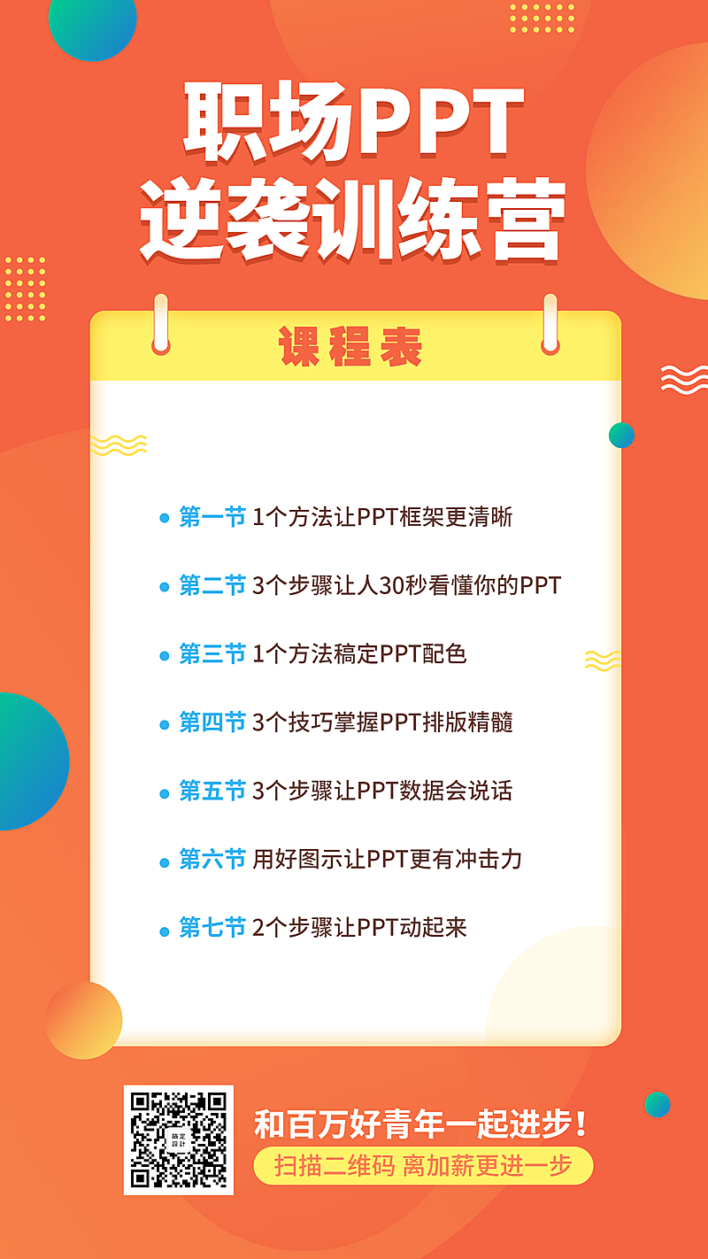 PPT训练营课程表手机海报