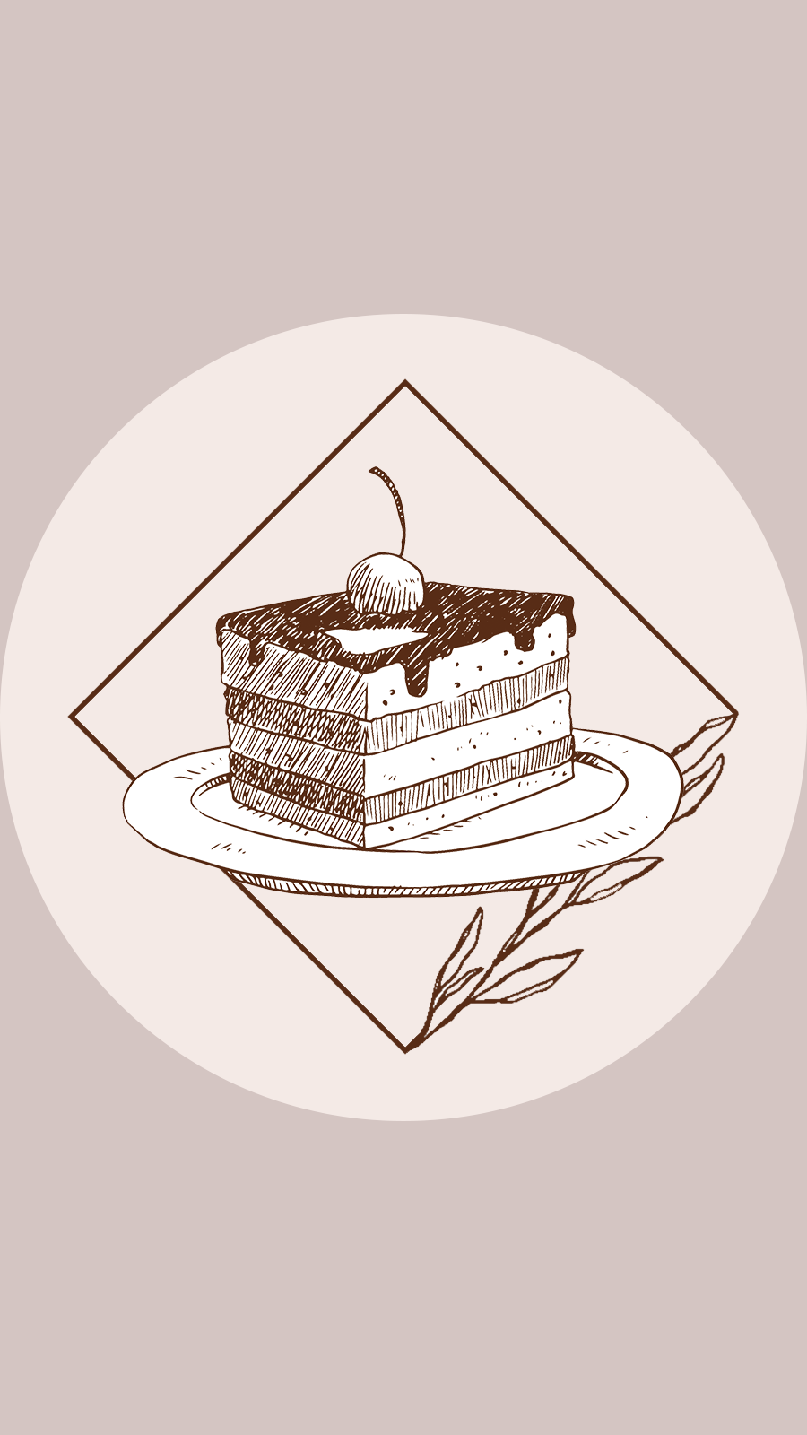 Literary Retro Style Square Frame Western Food Cake Instagram Highlight