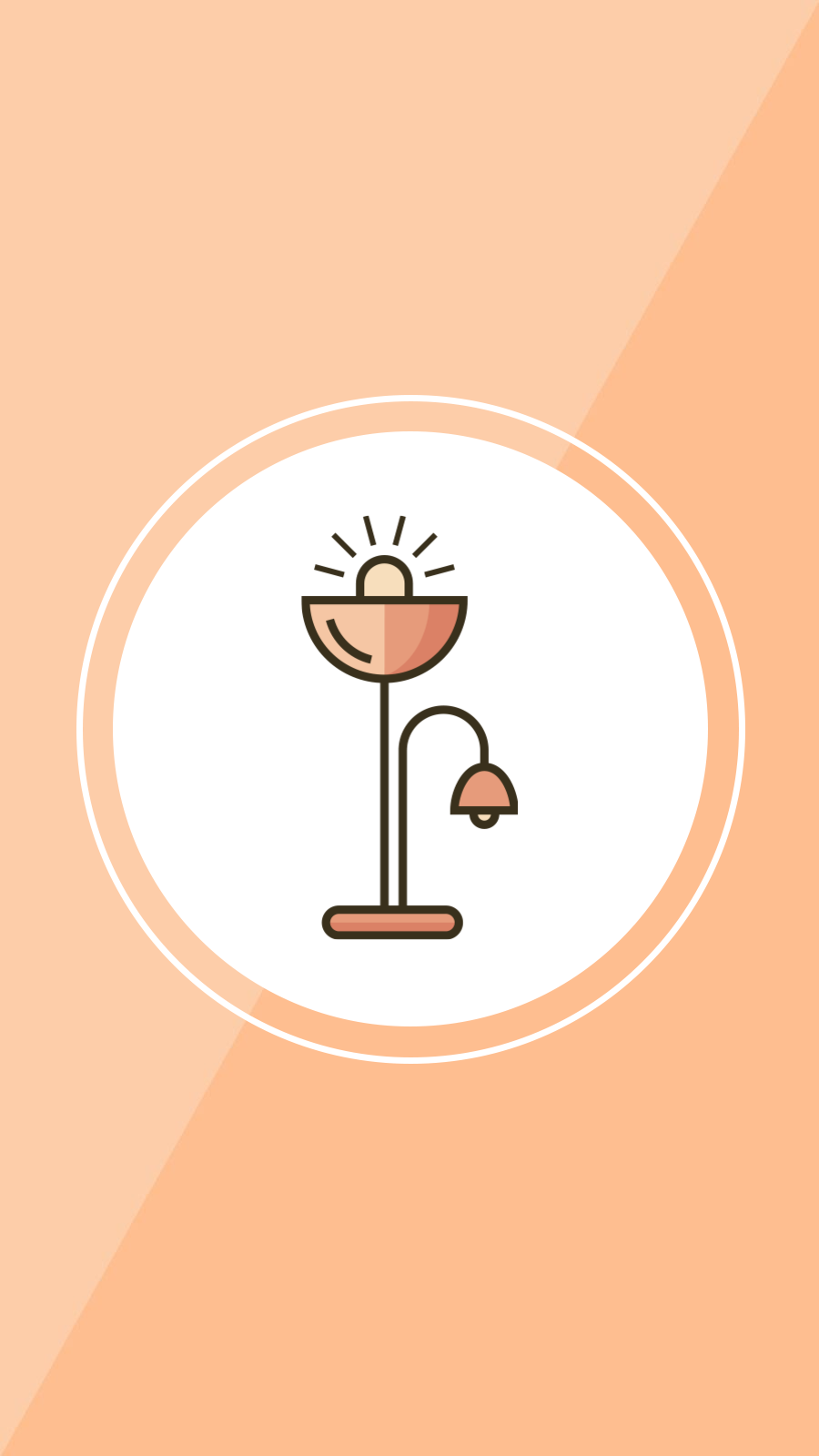 Simple Style Pure Orange Background Lamp Display Line Element Instagram Highlight