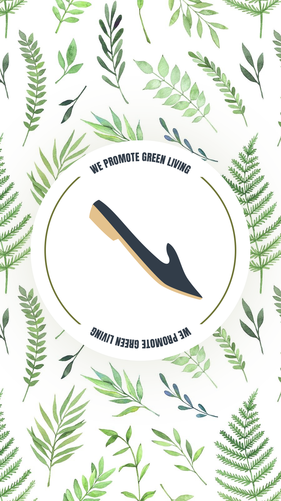 Fresh Leaves Background Green Line Element Shoe Instagram Highlight