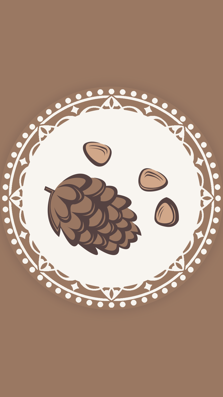 Simple Cartoon Style Circle Element Nuts Pineal Cone Instagram Highlight