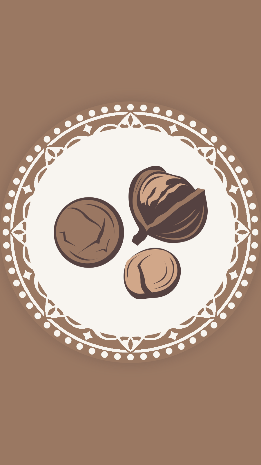 Simple Style Pure Brown Background Cartoon Nuts Walnut Instagram Highlight