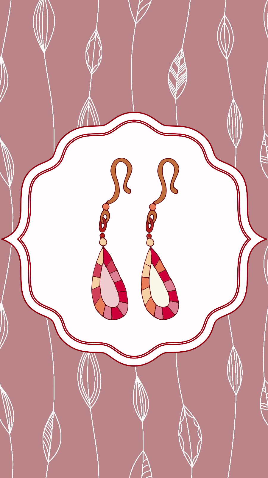 Literary Fashion Style Hand Painted Accessories Red Earring Instagram Highlight