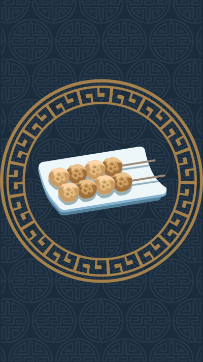 Literary Retro Style Cartoon Chinese food Meatball Instagram Highlight