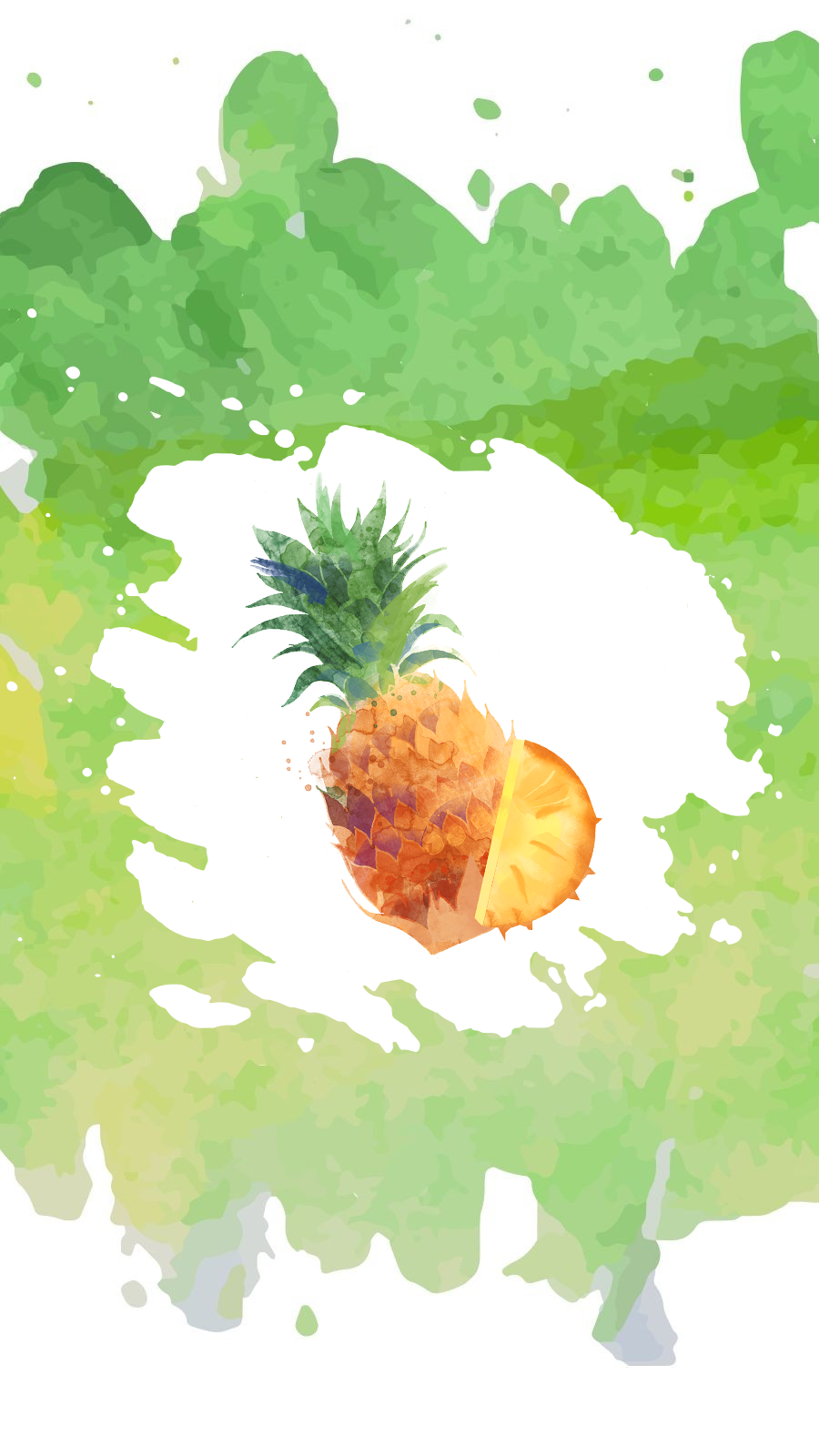 Literary Fresh Style Watercolor Frame Cartoon Pineapple Instagram Highlight