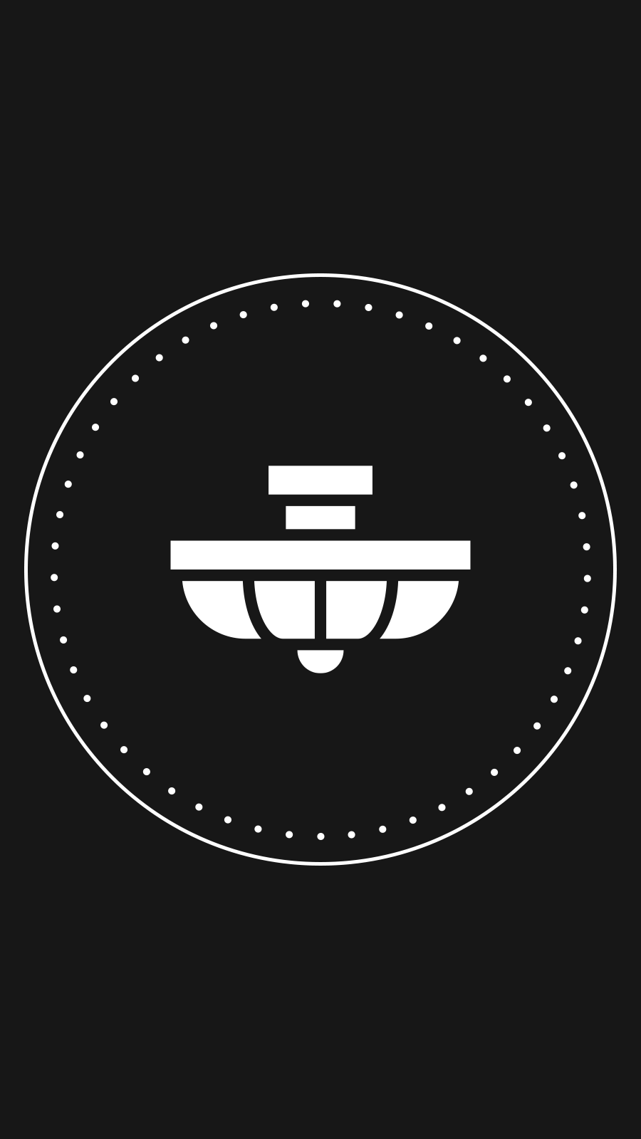 Simple Style Pure Black Background Circle Element Handing Lamp Instagram Highlight