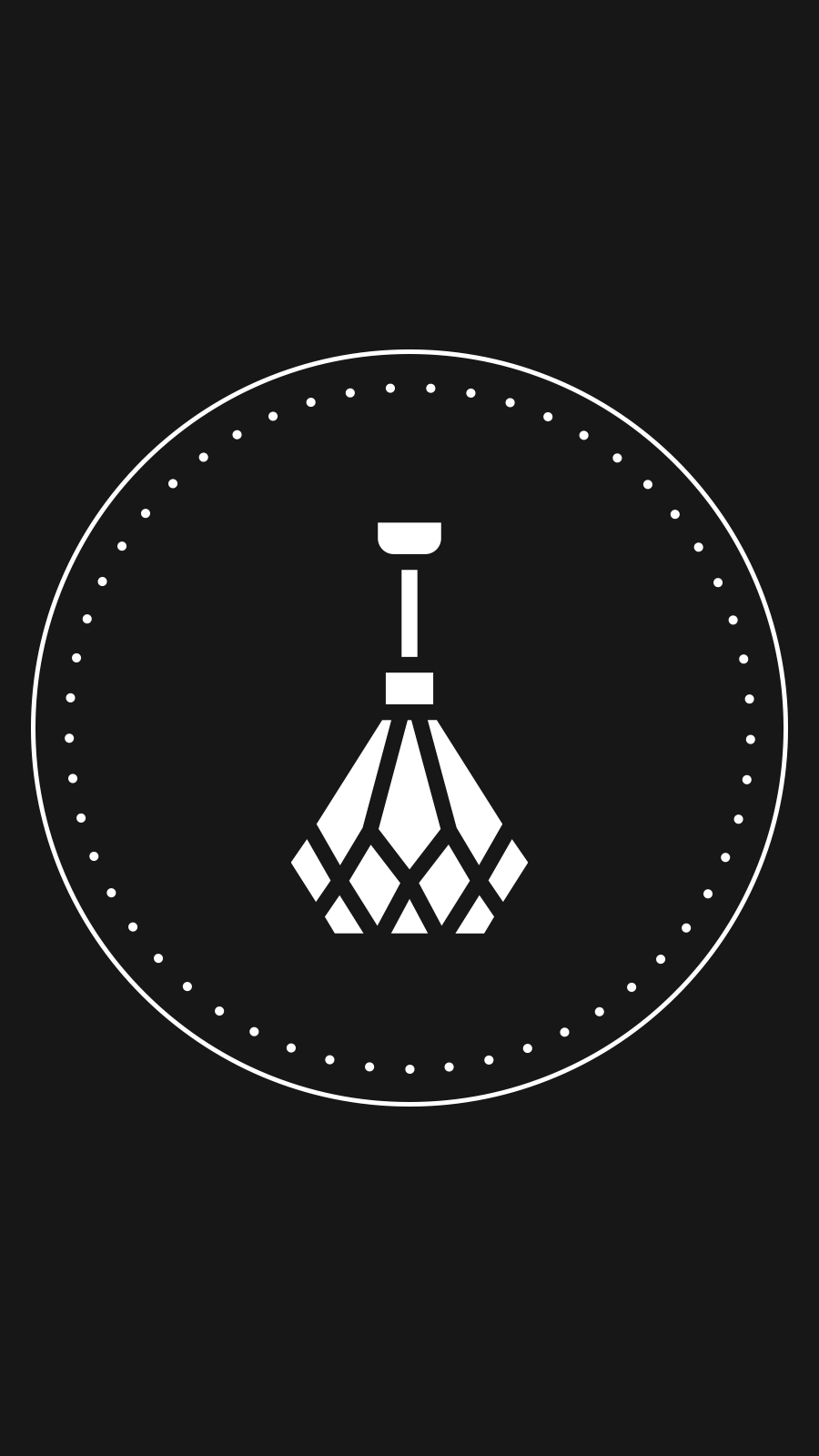 Dot Element Black Background Circular Handing Lamp Simple Fashion Style Instagram Highlight