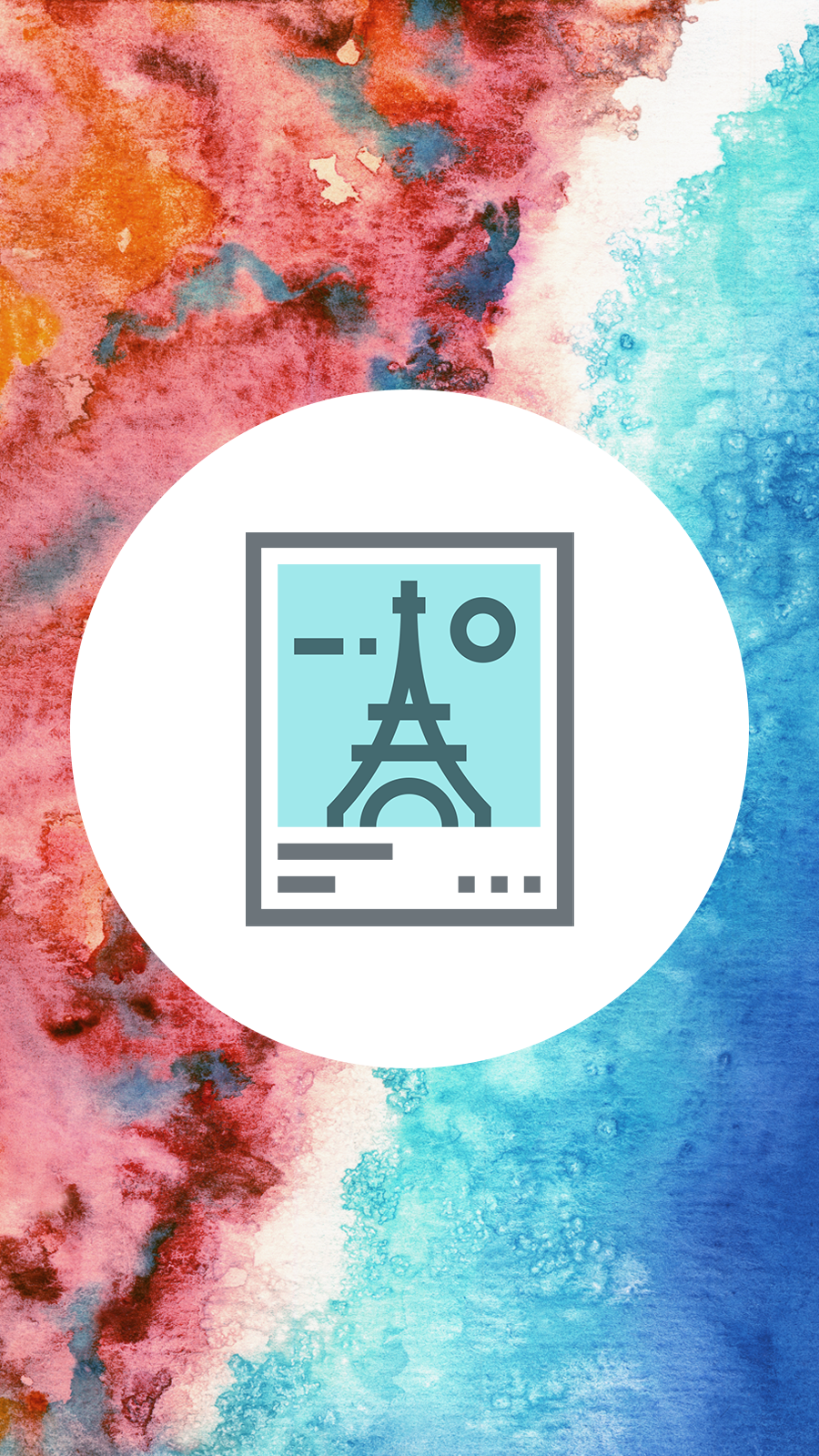 Retro Hand Painted Travel Stamp Pattern Instagram Highlight