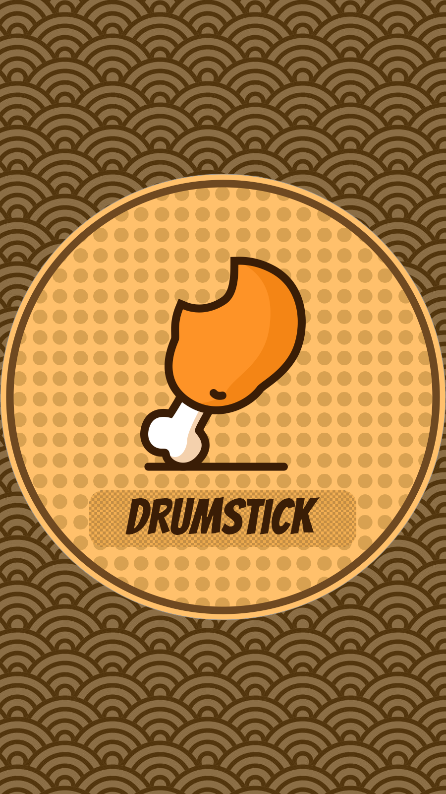 Brown Background Circular Frame Drumstick Fast Food Simple Fashion Style Instagram Highlight