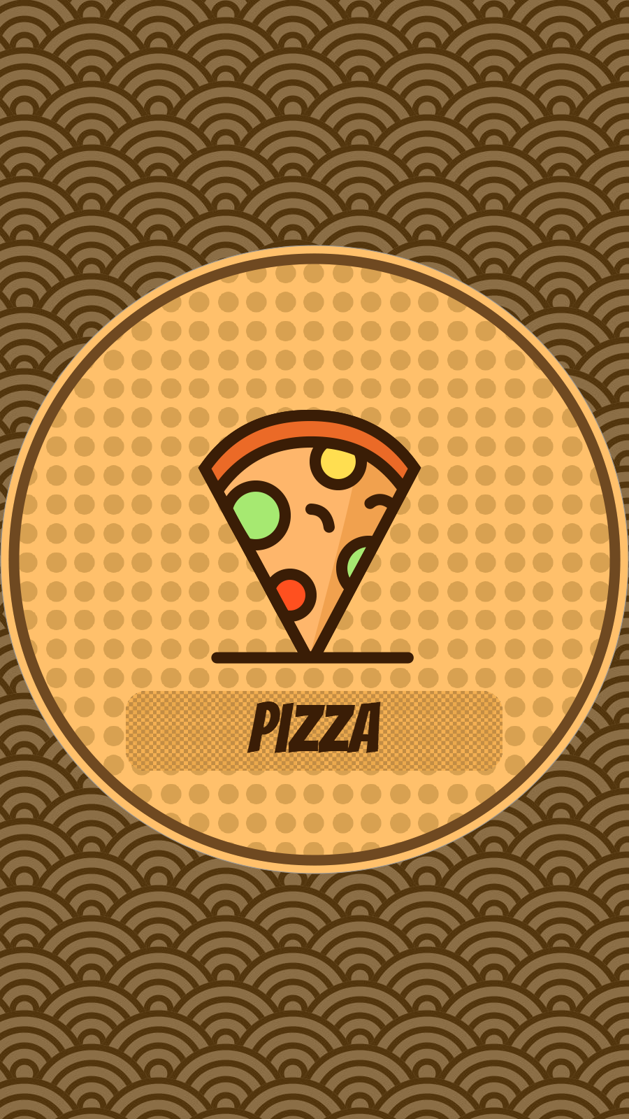 Fast Food Brown Background Pizza Cartoon Art Originality Style Instagram Highlight