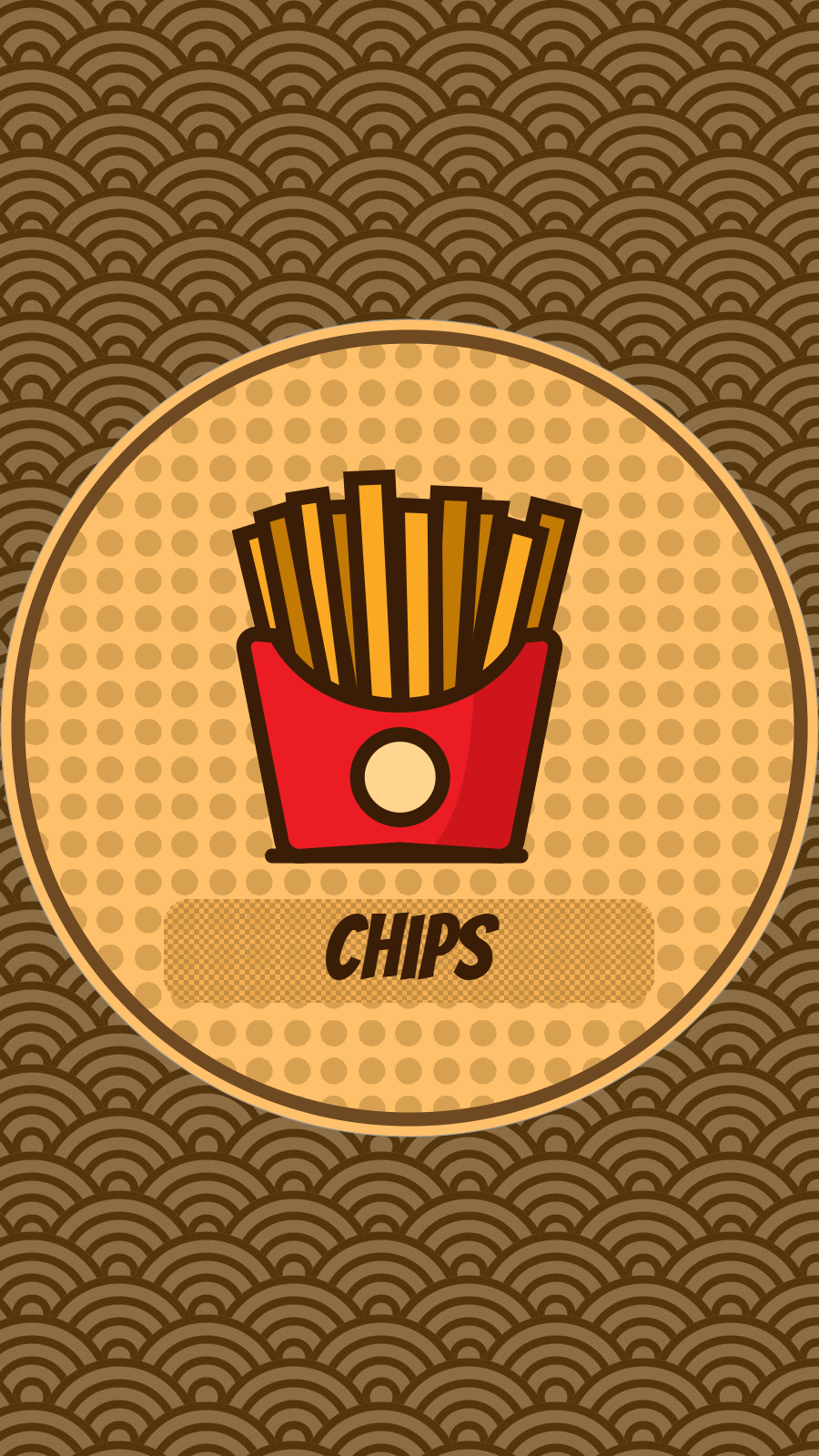 Brown Background Circular Frame Chips Fast Food Simple Fashion Style Instagram Highlight
