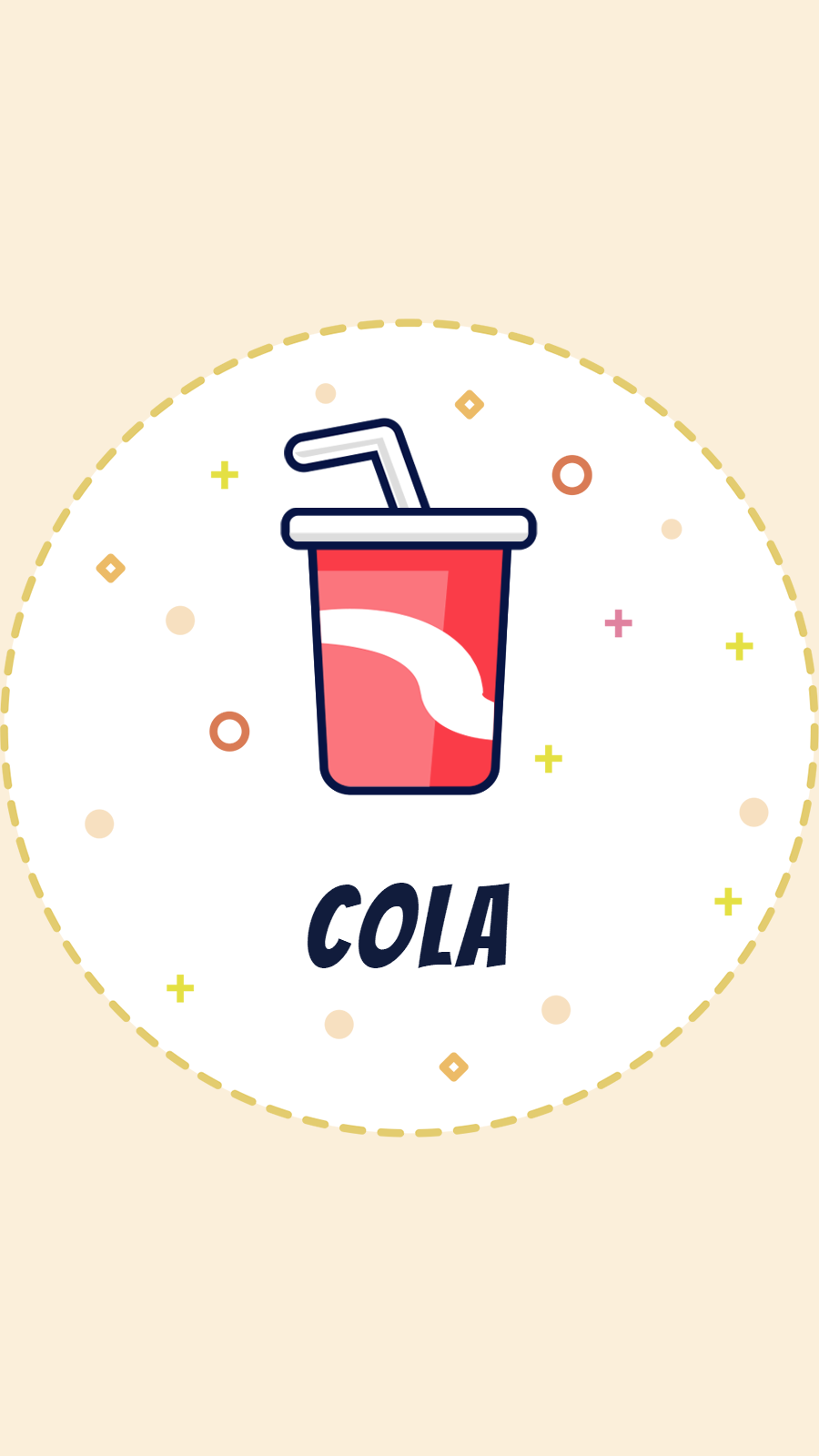 Pink Background Circle Cola Simple Fashion Cartoon Style Instagram Highlight