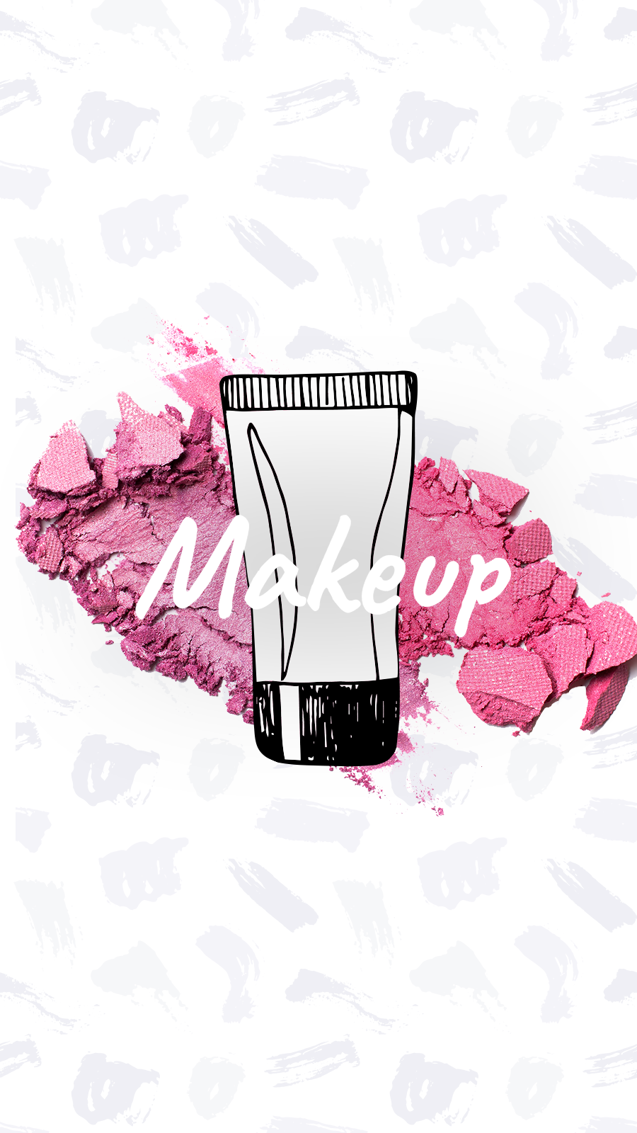 Fashion Red Texture Brush Hand Painted Makeup Hand Cream Instagram Highlight