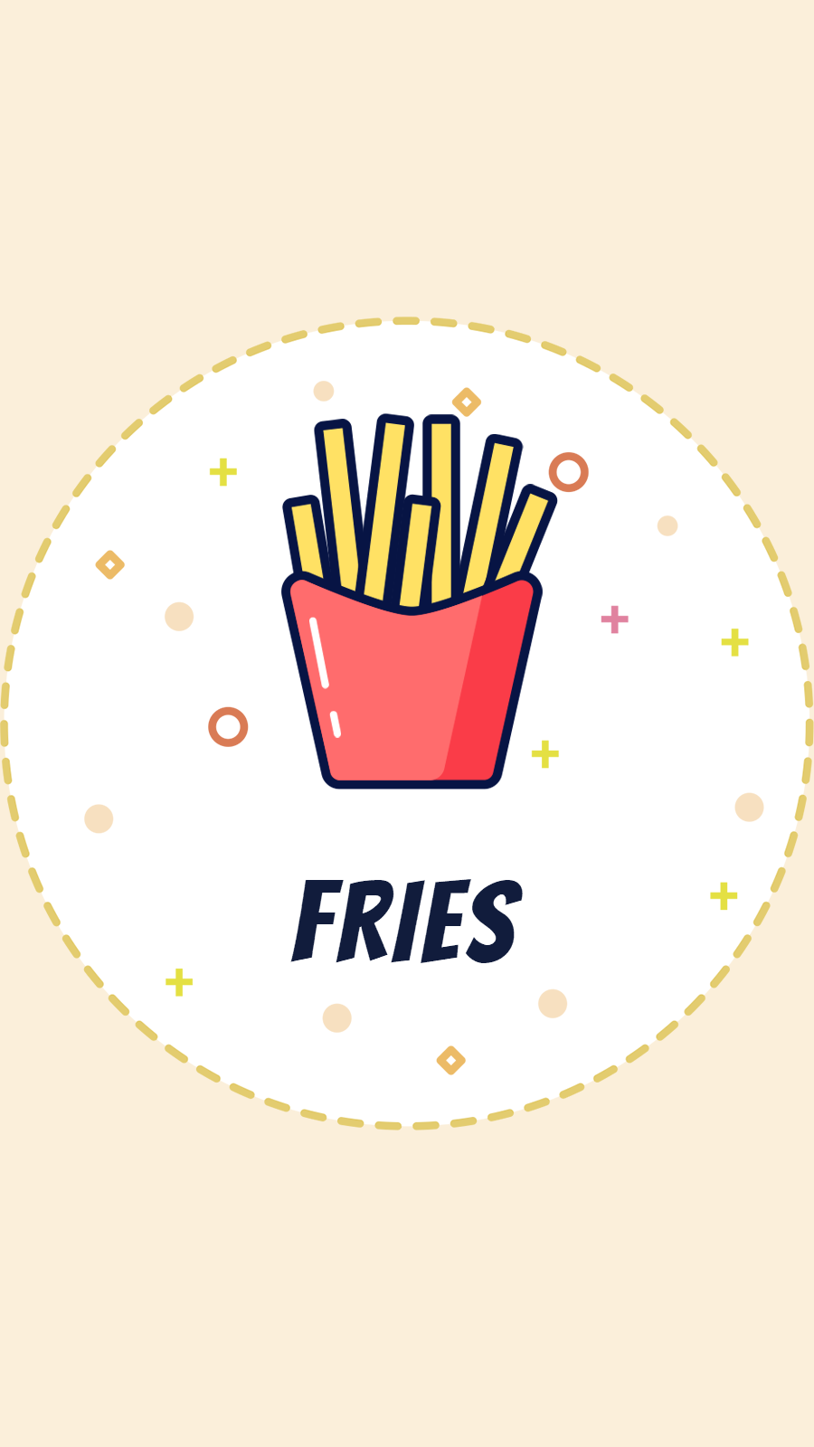 Pink Background Circle Fries Simple Fashion Cartoon Style Instagram Highlight