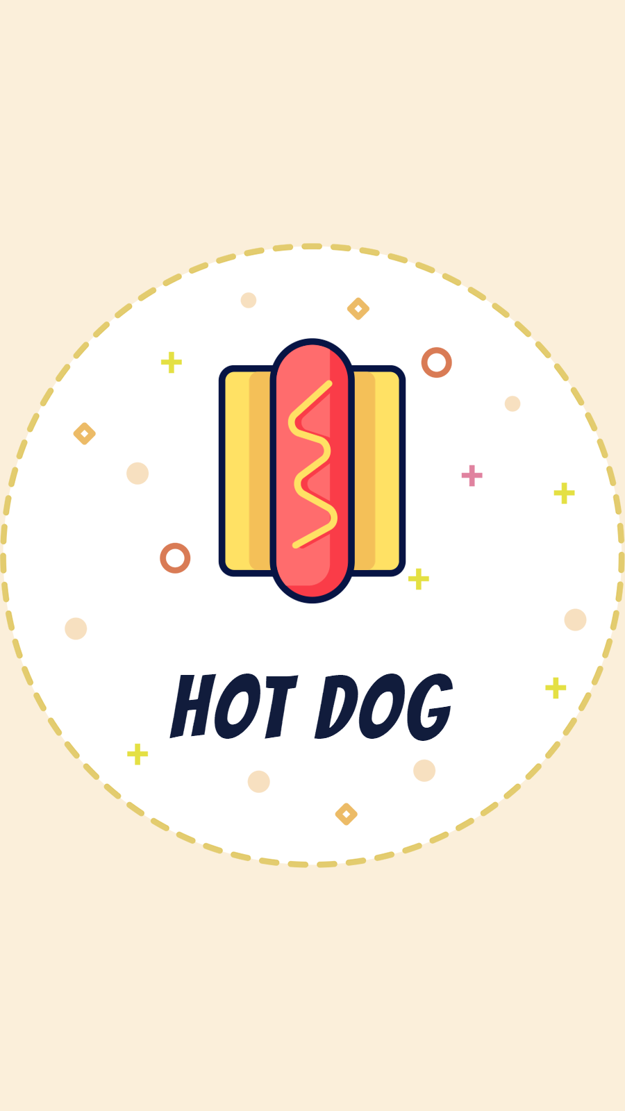 Pink Background Circle Hotdog Simple Fashion Cartoon Style Instagram Highlight