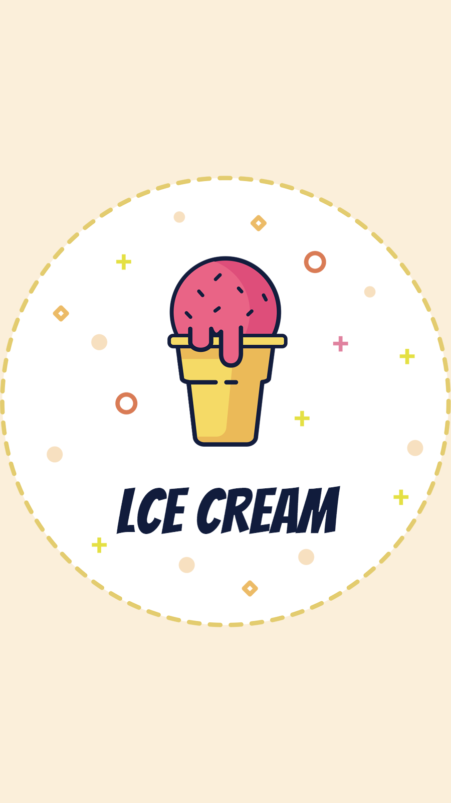 Pink Background White Dot Circle Ice-cream Simple Fashion Style Instagram Highlight