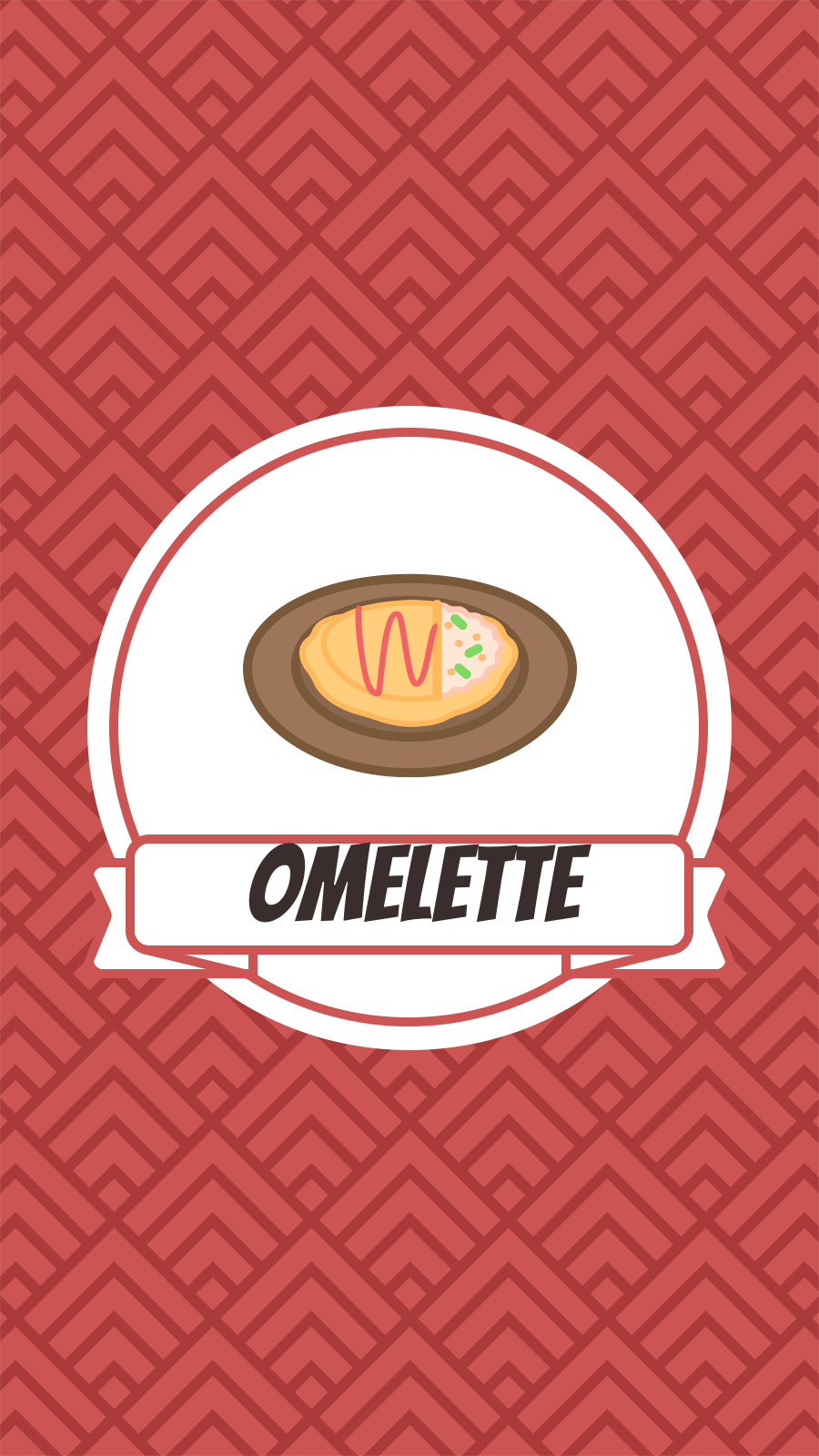  Red Decorative Pattern Background Japanese Cuisine Omelette Simple Cartoon Fresh Style Instagram Highlight