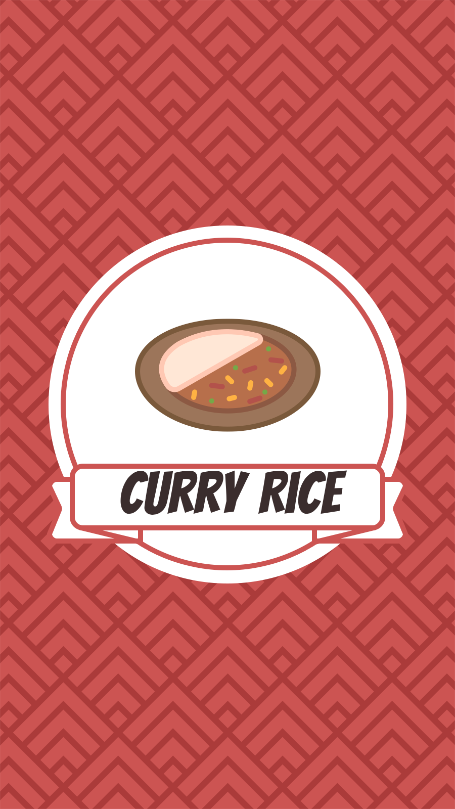  Red Decorative Pattern Background Japanese Cuisine Curry Rice Simple Cartoon Fresh Style Instagram Highlight