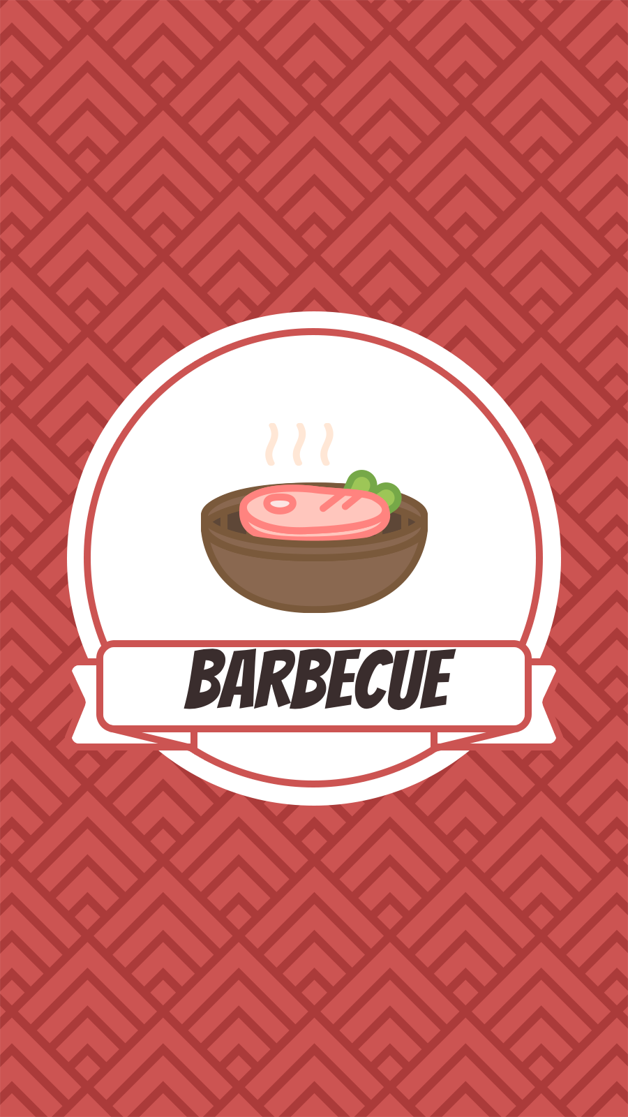  Red Decorative Pattern Background Japanese Cuisine Barbecue Simple Cartoon Fresh Style Instagram Highlight