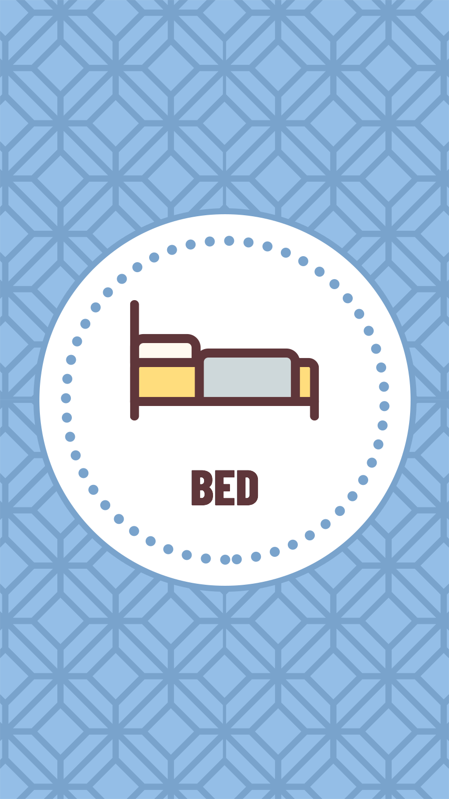 Blue Pattern Background White Circle Bed Simple Fashion Style Instagram Highlight
