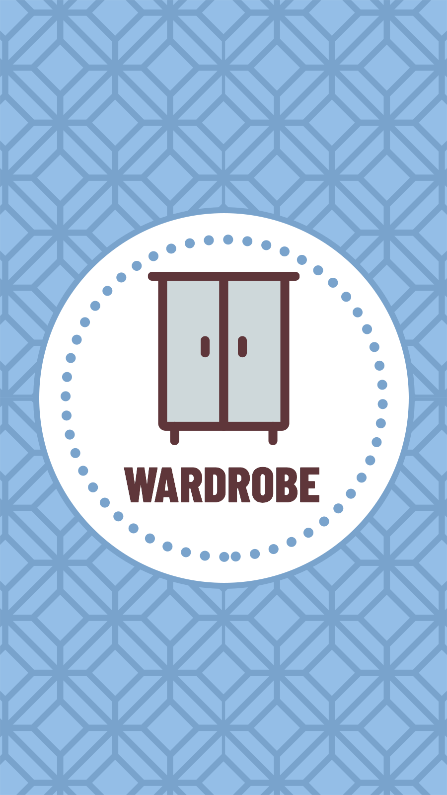 Blue Background Furniture Wardrobe Simple Cartoon Retro Style Instagram Story