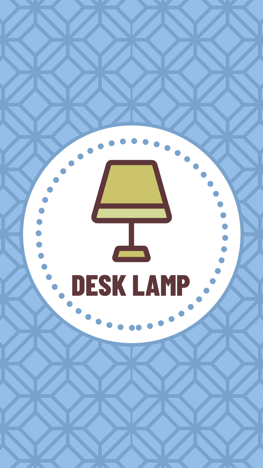 Blue Background Circular Frame Desk Lamp Simple Fresh Style Instagram Highlight