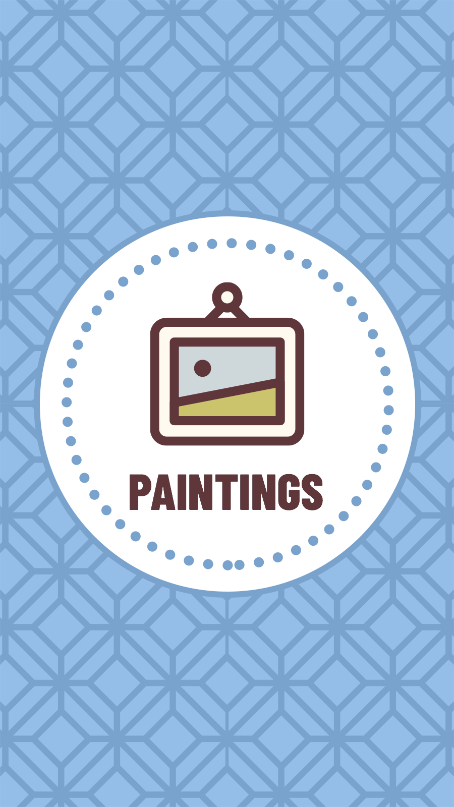 Blue Background Circular Frame Paintings Simple Fresh Style Instagram Highlight