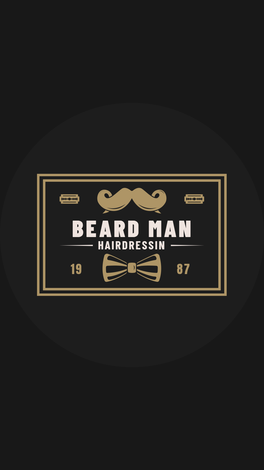 Black Background Barber Shop Design Retro Simple Fashion Style Instagram Highlight
