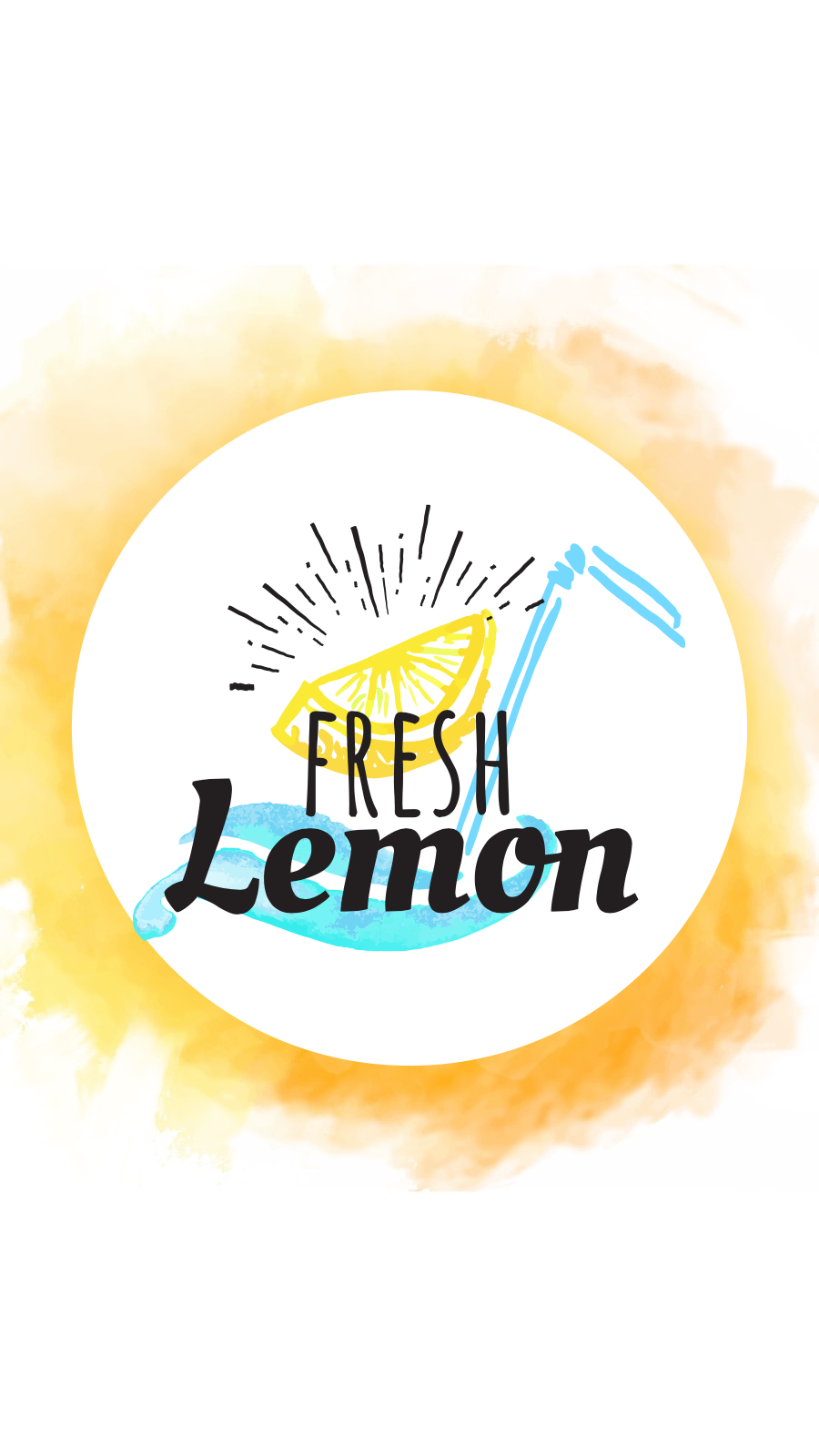 Literary Fresh Watercolor Circle Frame Text Fresh Lemon Instagram Highlight