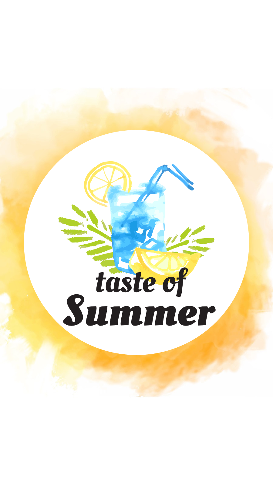 Literary Fresh Style Watercolor Circle Frame Summer Drinks Instagram Highlight