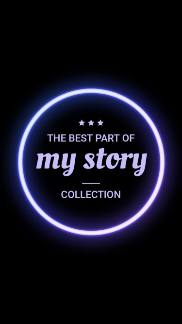 Black Background Blue Purple Fluorescence Circular Story Collection Simple Fashion Cool Style Instagram Highlight