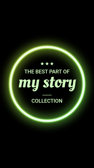 Black Background Green Fluorescence Text Originality Retro Simple Style Instagram Highlight