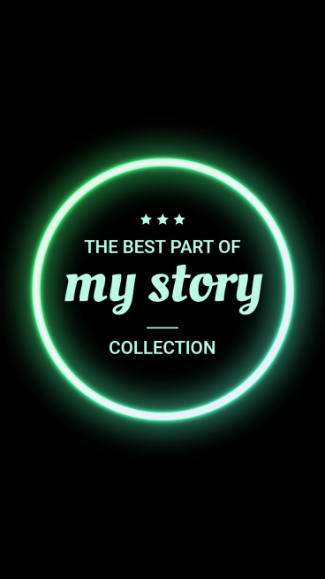 Black Background Cyan Fluorescent Circle Text Simple Fashion Style Instagram Highlight预览效果