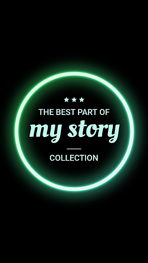 Black Background Cyan Fluorescent Circle Text Simple Fashion Style Instagram Highlight