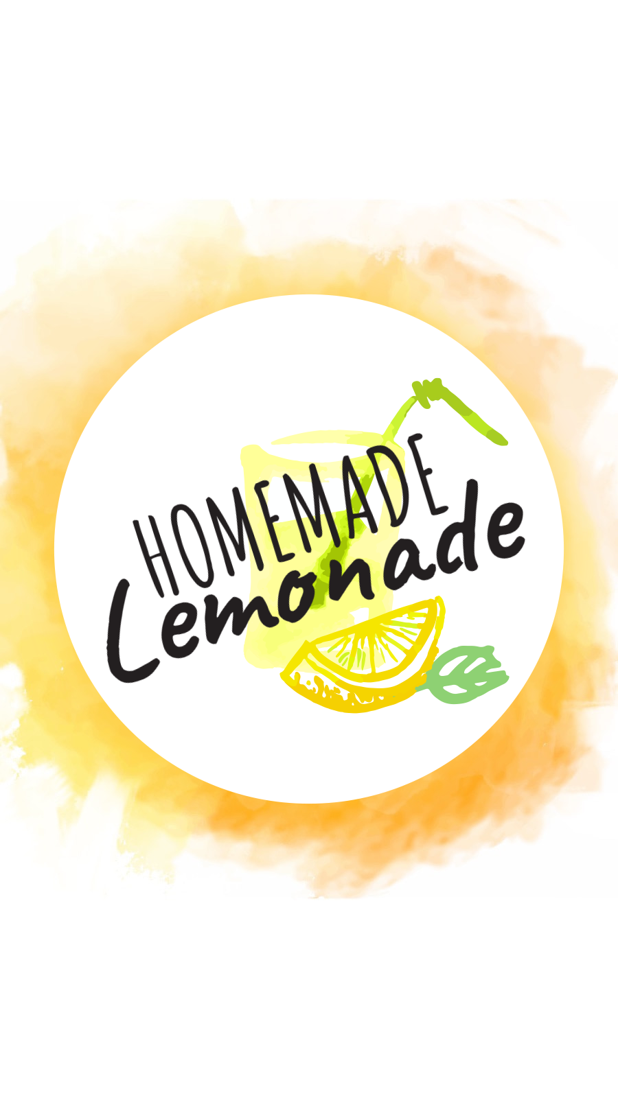 Fresh Style Watercolor Ring Frame Text Homemade Lemonade Instagram Highlight