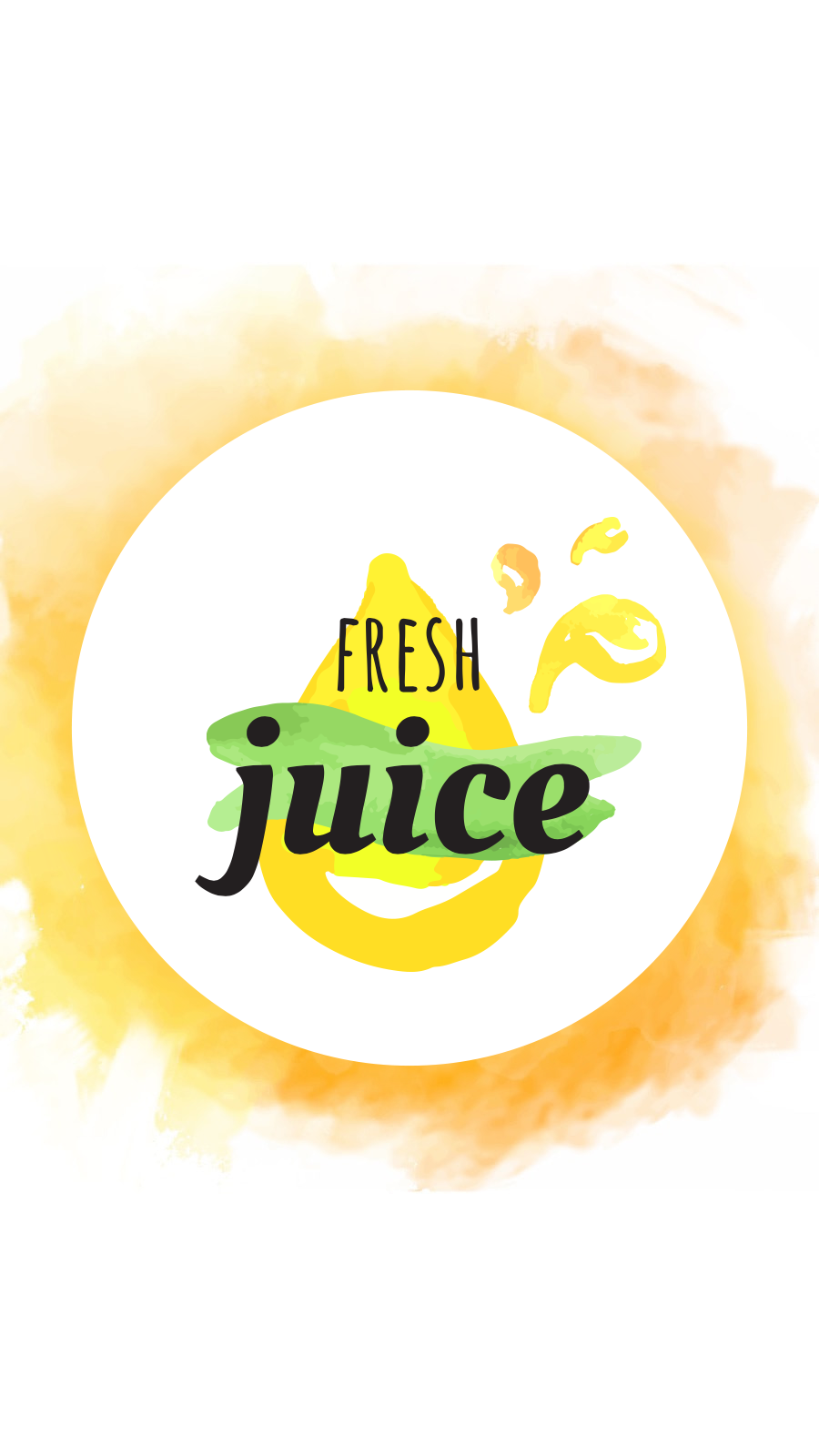 Literary Style Circle Frame Watercolor Fresh Juice Text Instagram Highlight