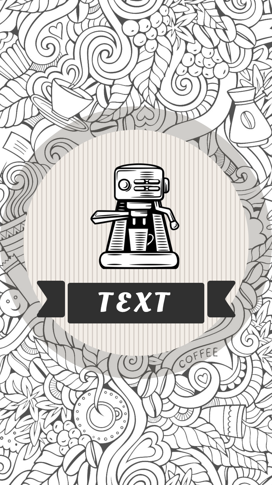 Simple Retro Style Hand Painted Line Background Coffee Machine Instagram Highlight