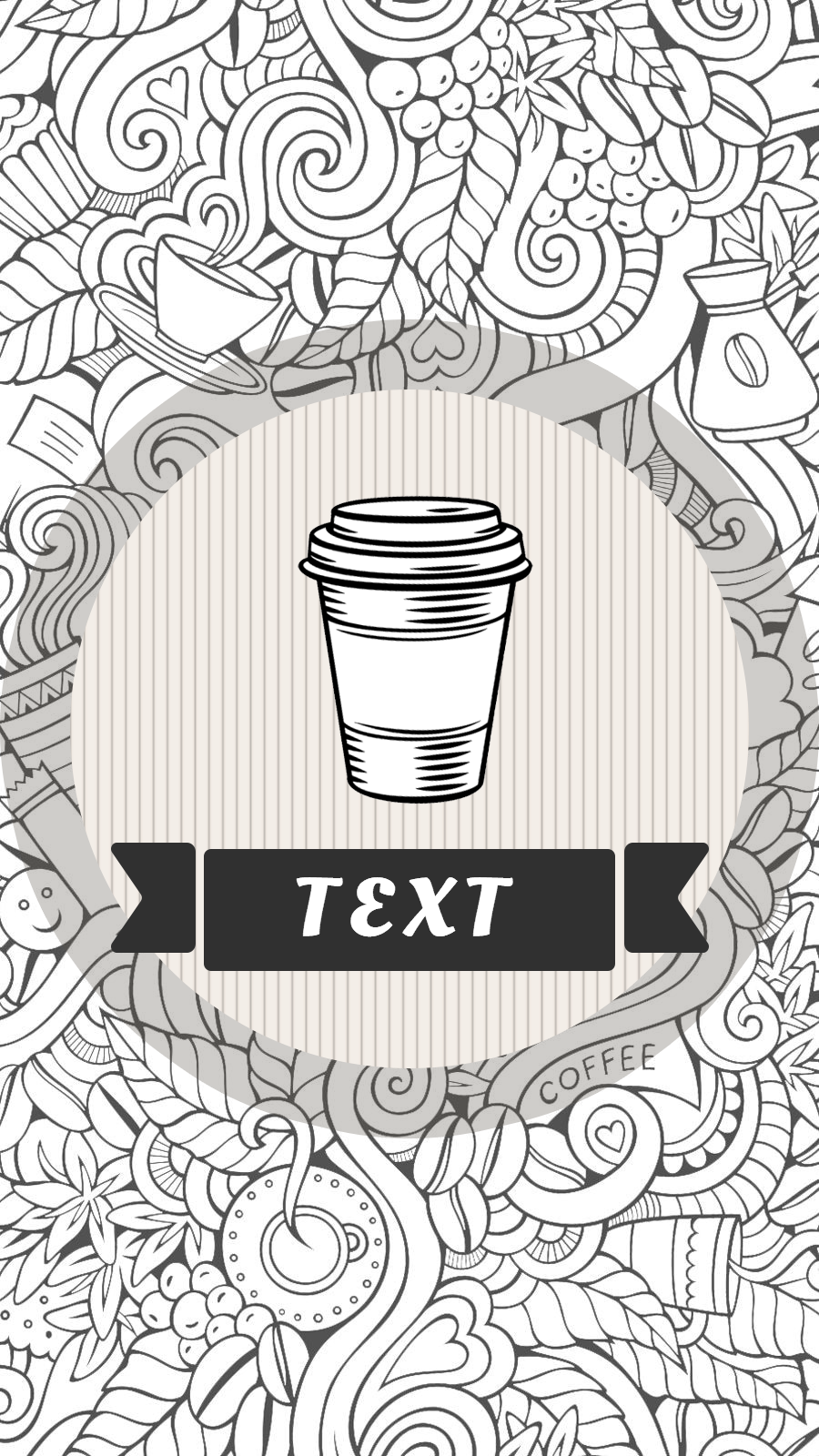 Retro Style Hand Painted Silk Ribbon Element Text Coffee Drinks Instagram Highlight