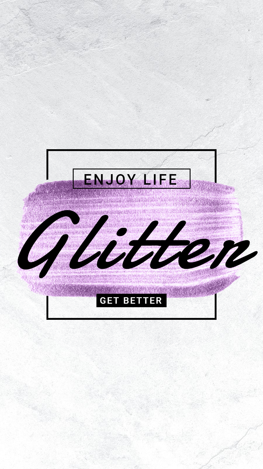 Luxury Purple Brush Rectangle Frame Text Glitter Instagram Highlight