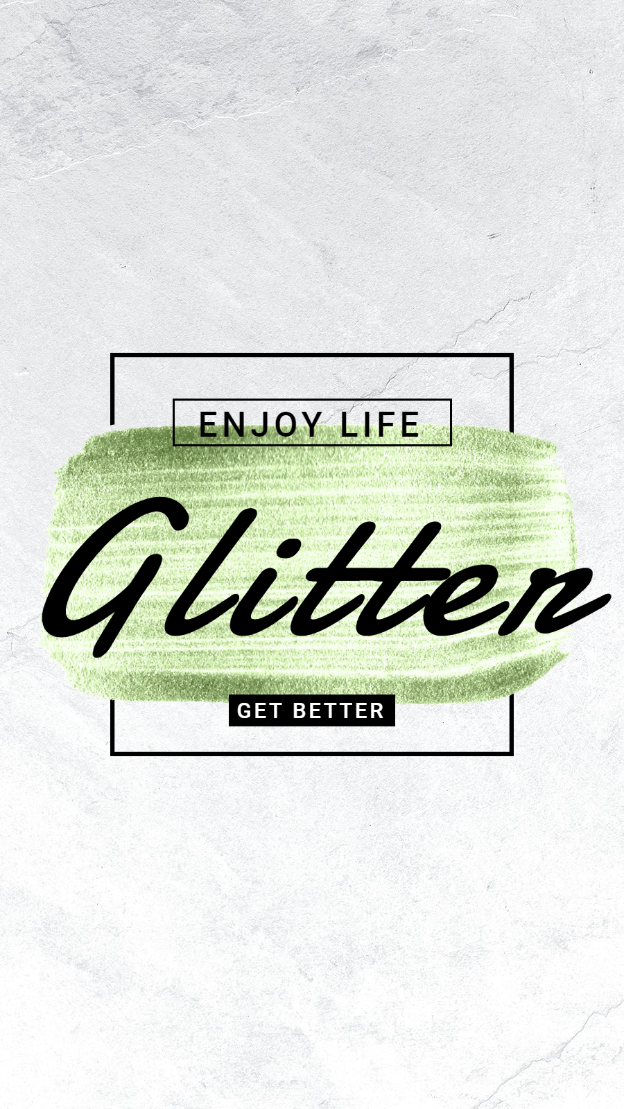 Luxury Green Brush Rectangle Frame Text Glitter Instagram Highlight