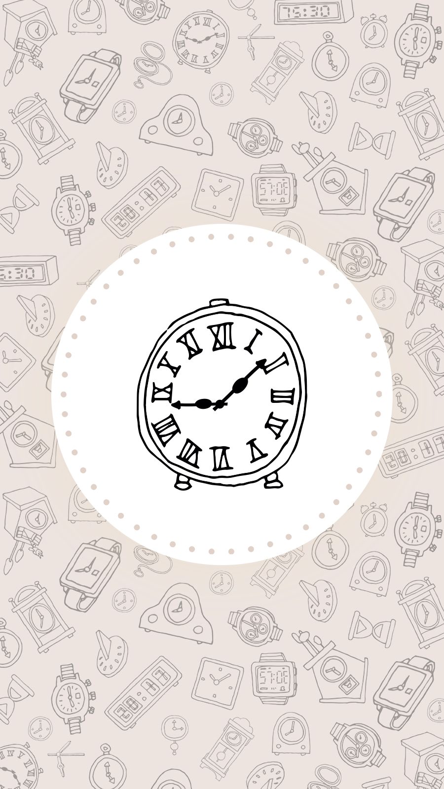 Minimalist Style Hand Painted Clocks Background Round Clock Instagram Highlight