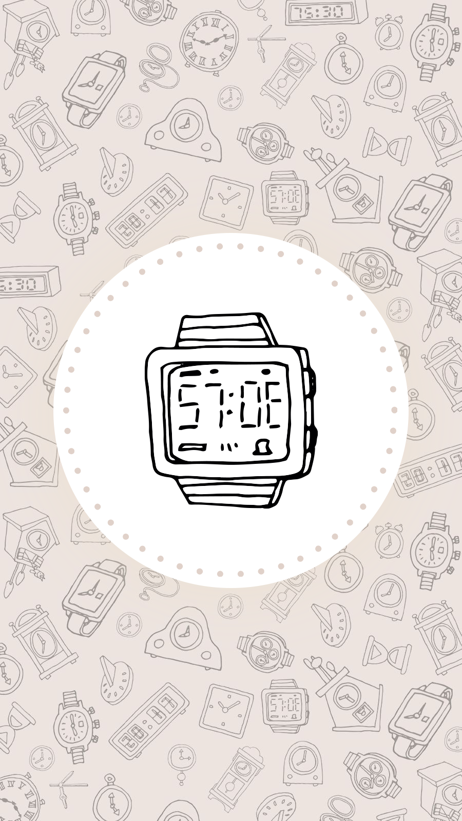 Simple Literary Hand Painted Square Electroinc Square Watch Instagram Highlight