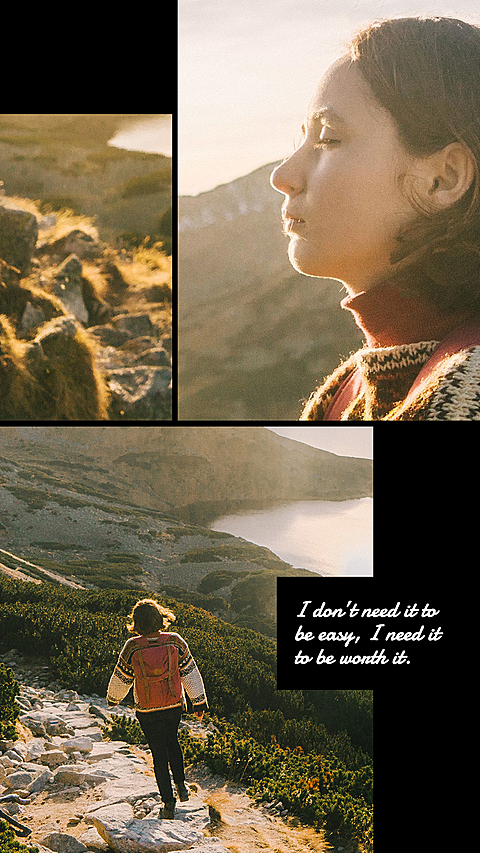 Photo Puzzle Woman Photo Travel Record Simple Art Style Poster Instagram Story