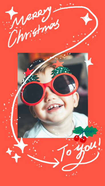 Literary Christmas Baby Kid Selfie Display Instagram Story预览效果